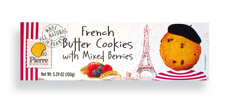Mixed Berries French Butter Cookies 150g/5.29oz - 10/cs - A3732