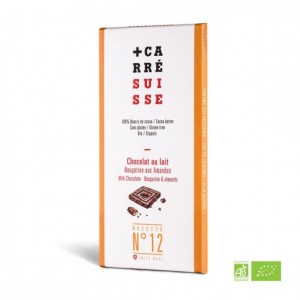 ORGANIC - Milk, Nougatine & Almonds Chocolate - 100g bar - 10/cs