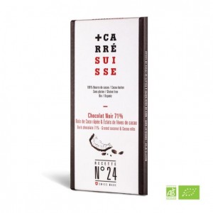 ORGANIC - Dark 71% Cocoa Nibs Chocolate - 100g bar - 10/cs
