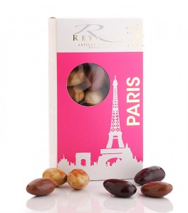 Almonds coated Milk, Dark Choc. & Nougat cream - 150g/5.3oz - 6/cs